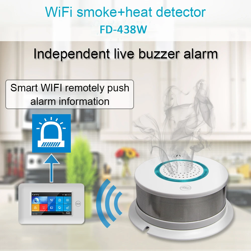 10 шт. Smart WI FI пожарный & Температура Сенсор Беспроводной дыма извещатель