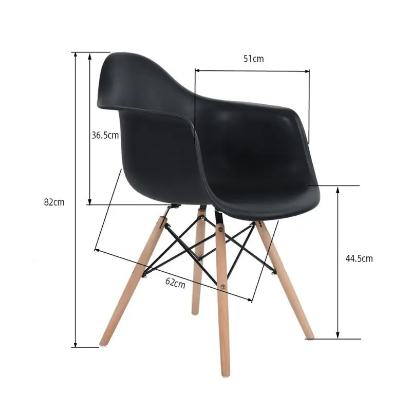 

2Pcs/Set Dining Leisure Coffee Chairs Bar Stools Chairs PP Surface With Beech Wood Legs Nordic Style Home Kitchen Furniture HWC