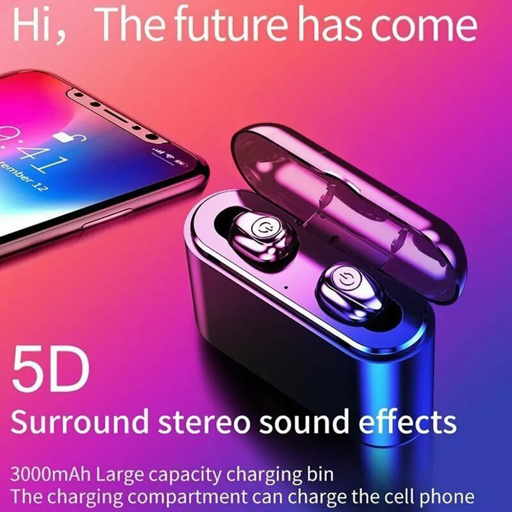 3000 мАч TWS X8s Беспроводная Bluetooth 5 0 гарнитура IPX7 водонепроницаемые мини наушники