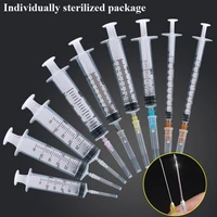 50pcs 2ml plastic disposable syringe flusher with needle child pet medicine feeding injector glue oil ink perfume injection