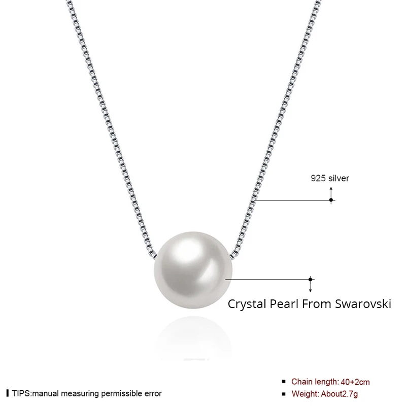 LEKANI 925 серебряные ювелирные изделия Красочные жемчужные бусы кристаллы от Swarovski