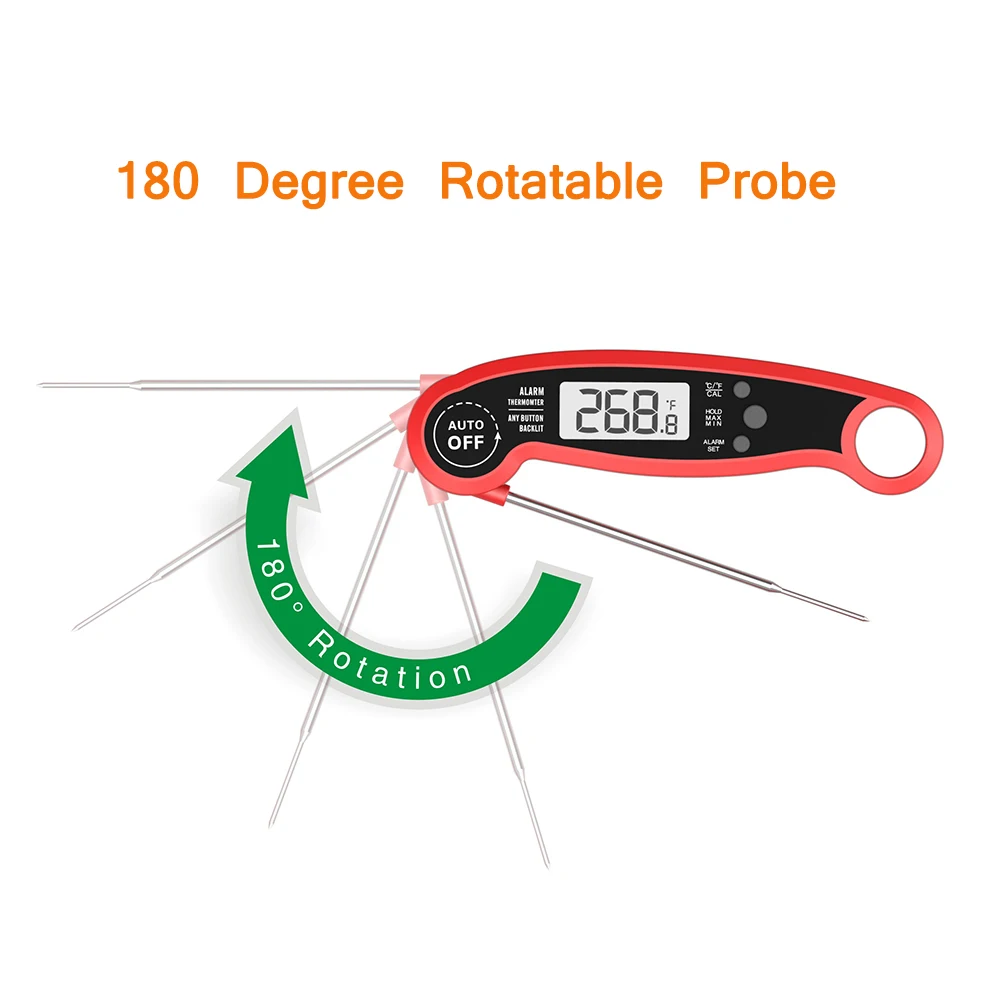 Водонепроницаемый цифровой термометр для пищи с температурной сигнализацией
