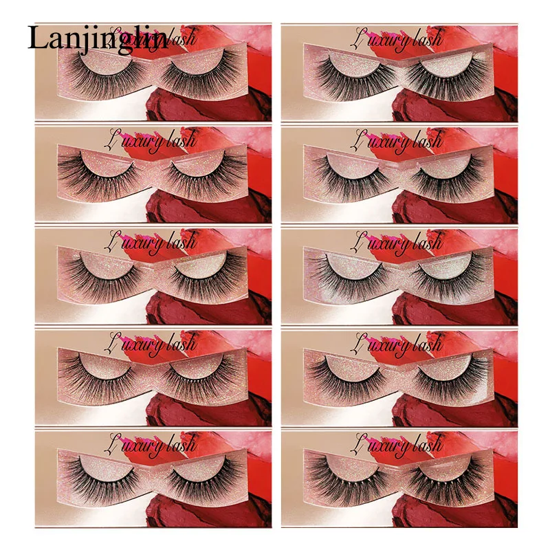 LANJINGLIN, 1 пара, 3d, норковые накладные ресницы, натуральные, длинные, накладные ресницы, для наращивания, сексуальные, для макияжа, красивые, бесклевые, оптом