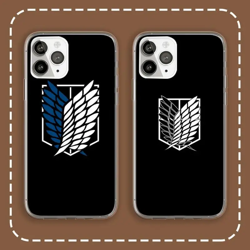 

Anime Japanese attack on Titan Phone Case Transparent for iPhone 6 7 8 11 12 s mini pro X XS XR MAX Plus cover funda shell