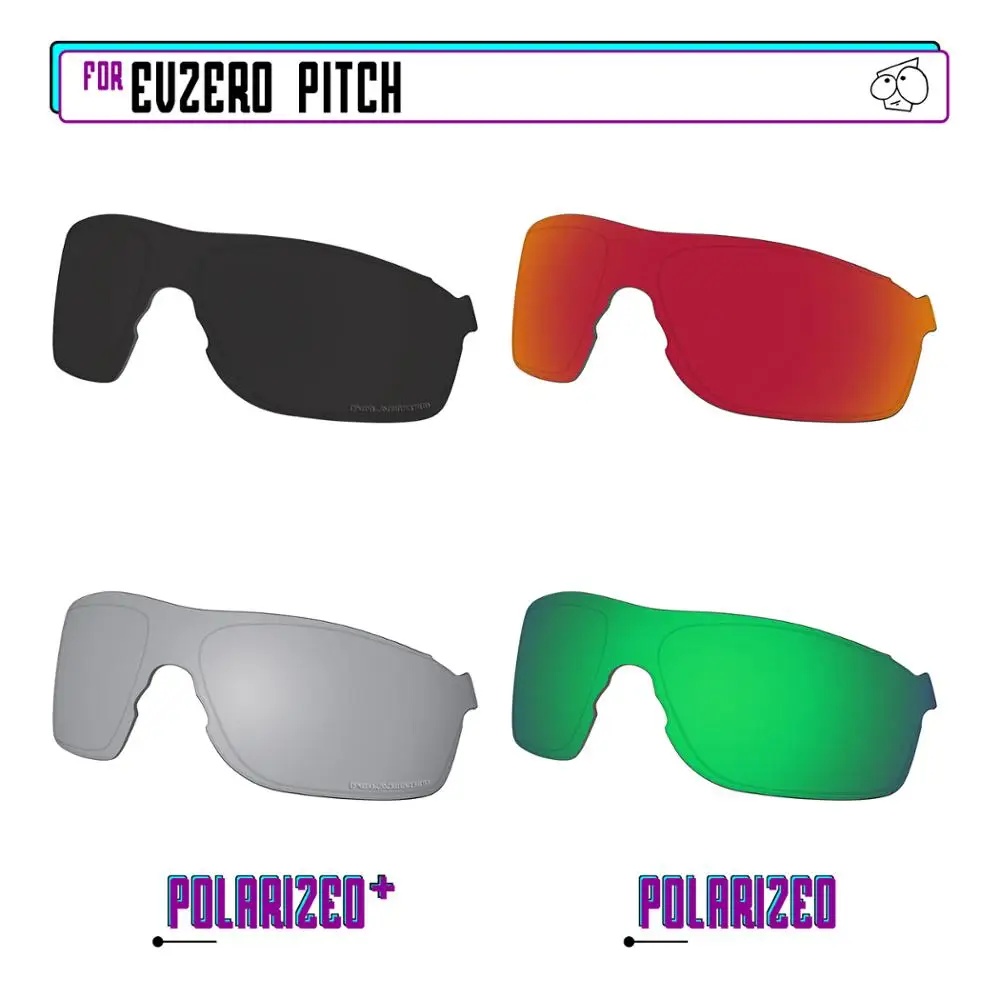 EZReplace Polarized Replacement Lenses for - Oakley EVZero Pitch Sunglasses - BkSrP Plus-RedGreenP