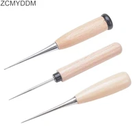zcmyddm 13pcs wood handle awl leather punching tools for pin punch hole shoes repair diy leather craft sewing tool