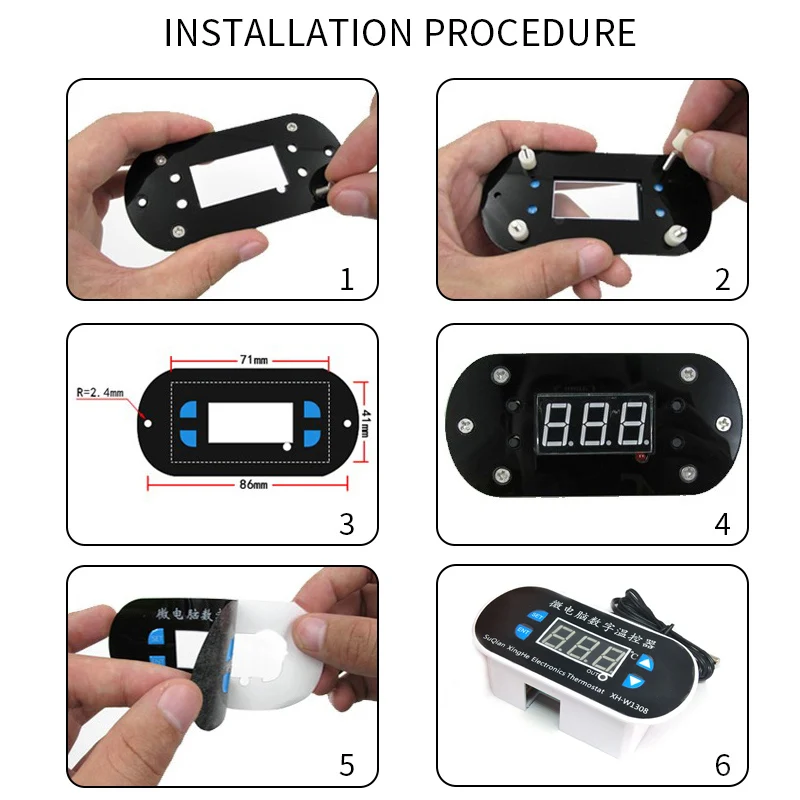 W1308 Digital Temperature Controller Thermostat DC 12V/110V-220V LED Display Heating Cooling White Black Waterproof Probe | Инструменты