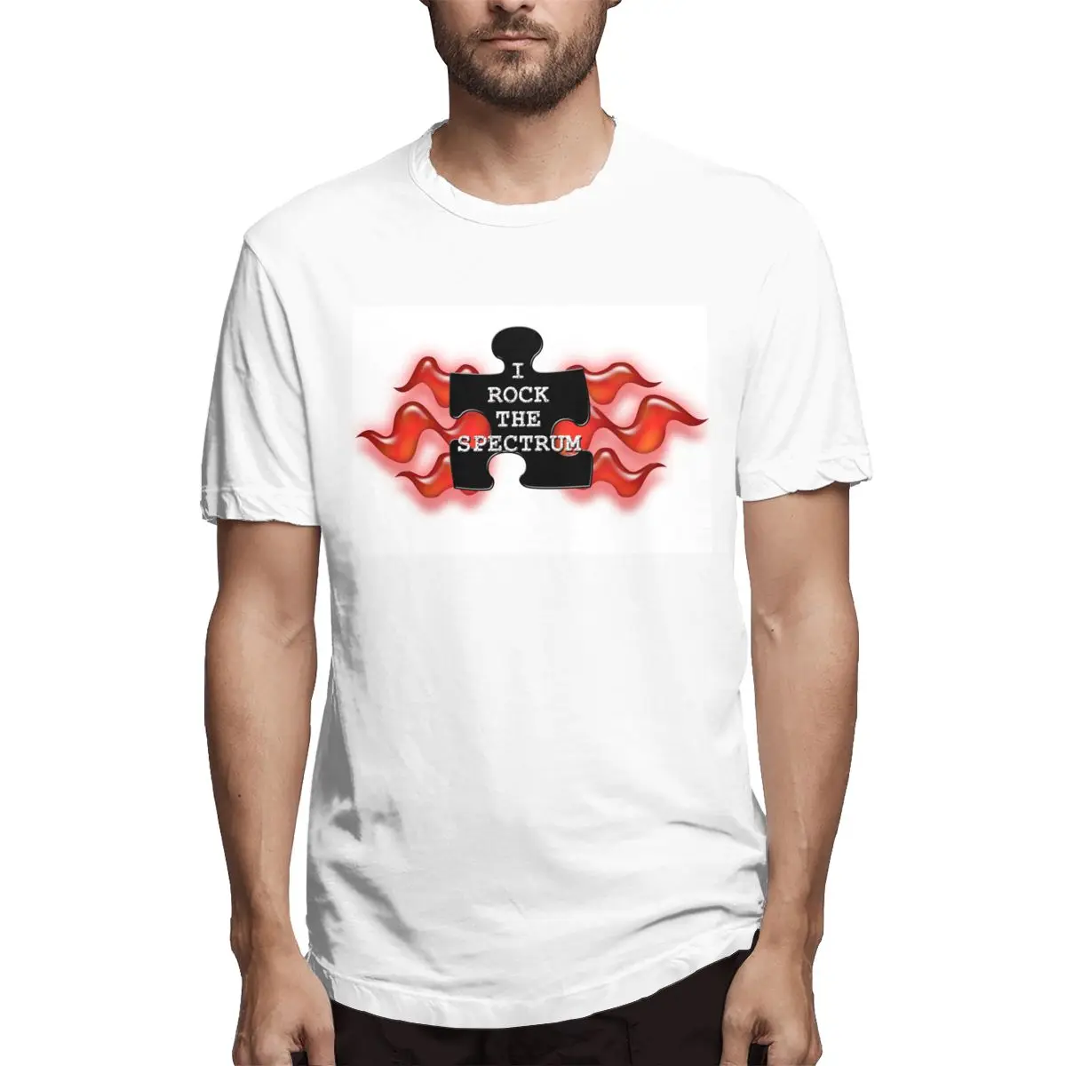 

ROCK THE SPECTRUM! Graphic Tee Men's Short Sleeve T-shirt Cotton Funny Tops