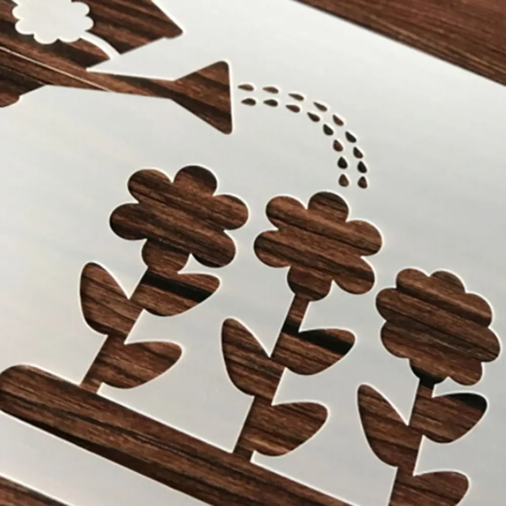 1 шт. простой чайник полив цветы в форме многоразового трафарета аэрограф