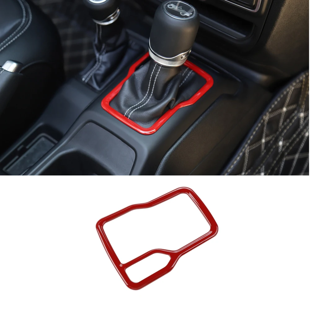 for Jeep Wrangler JL Gladiator JT 2018 2019 2020 2021 2022 Car Gear Shift Decoration Ring Cover Interior Accessories ABS Red