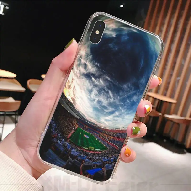 

football field transparent phone case for iphone 11 12 Pro Max X XS 7 8 PLUS XR SE 2020 Cover
