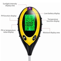 4 in1digital soil tester ph moisture temperature light water monitor with lcd for plant soil sunlight intensity test hydrometer