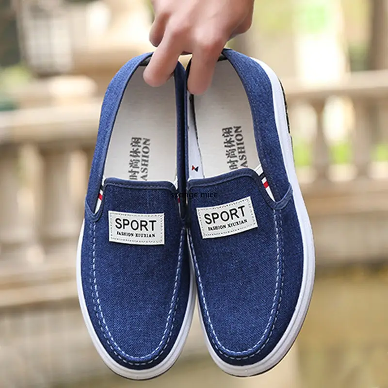 

2021 new men's fashion casual shoes cloth shoes men's denim canvas shoes men's shoes non-slip wear-resistant casual shoes
