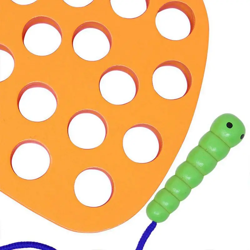 

Wooden Lacing Big Pineapple Toy Threading Montessori Learning Early Development Baby Toy Puzzles Travel Game Educational Toys fo