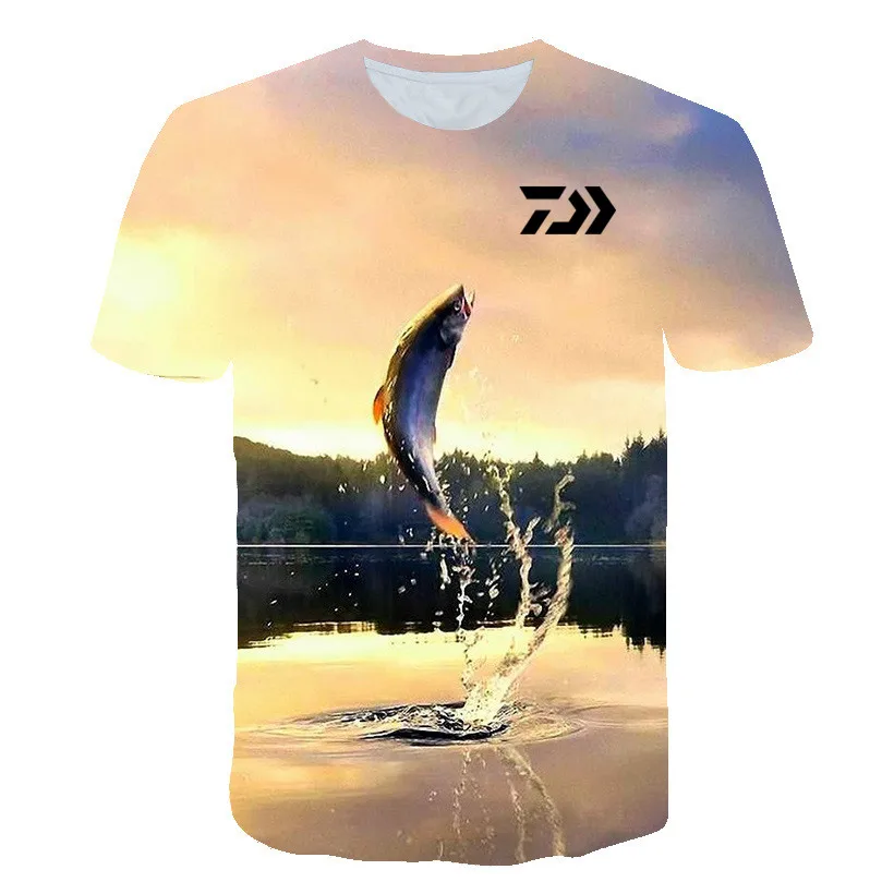 Футболка DAIWA одежда для рыбалки Спортивная дышащая Мужская Пляжная футболка с