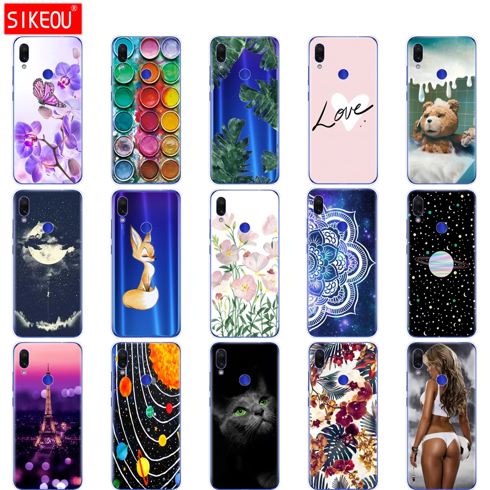 Чехлы для Xiaomi Redmi Note 7 силиконовый мягкий чехол из ТПУ с рисунком 6 3 дюйма чехлы