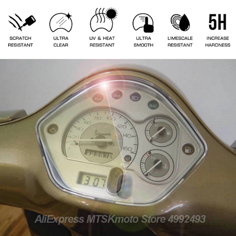 Для Vespa GTS 2014 2015 2016 инструмент кластер Защита от царапин Спидометр пленка для