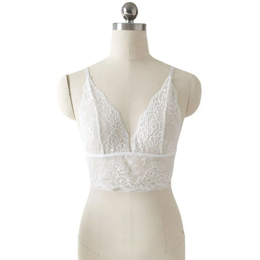 

Sexy Lace Bra Lingerie Women Plus Size Crop Top Underwear Erotic Hollow Out Transparent Floral Lingerie Babydolls Costumes M-3XL