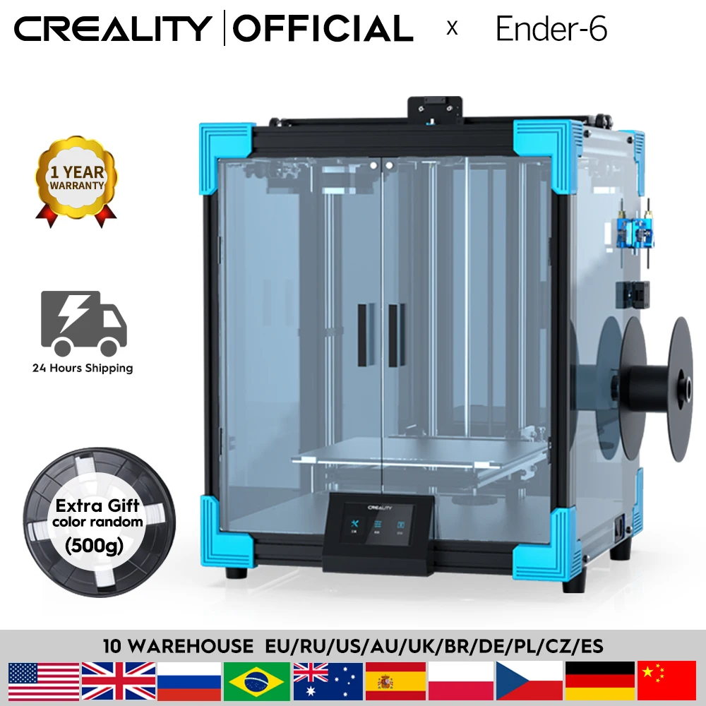 CREALITY 3D Printer New Core-XY Ender-6 Large Printing 250*250*400MM Silent motherboard Carborundum glass print bed Resume