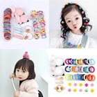 Детская повязка для волос, зажим для волос, набор аксессуаров, милая мультяшная заколка для волос с кроликом и цветами, мягкая эластичная повязка на голову с помпоном, головной убор сделай сам для девочек