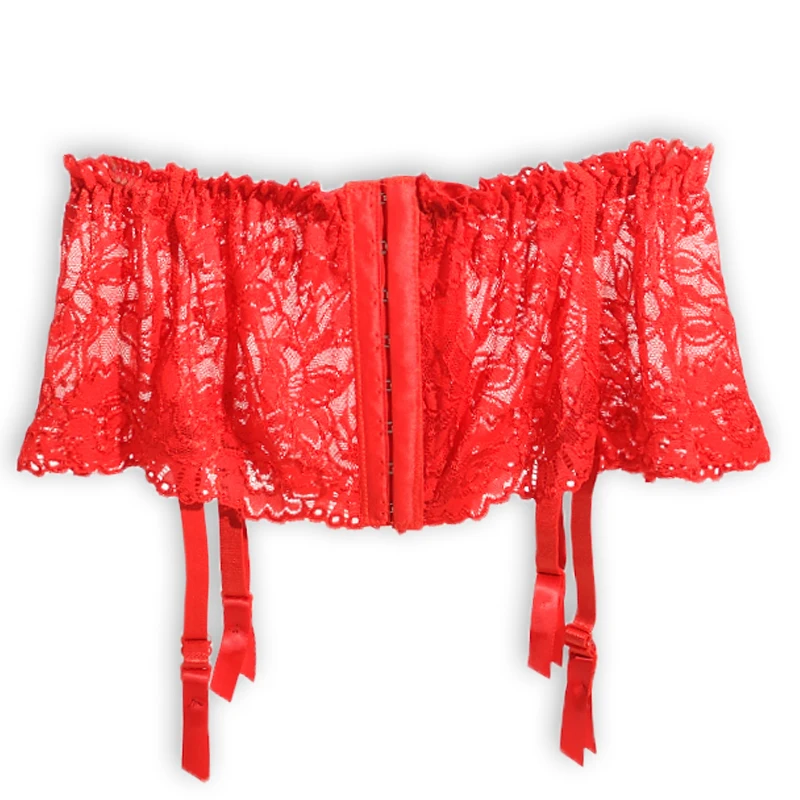 Пояс для чулок с застежкой Женский пикантный белый ультратонкий кружевной топ