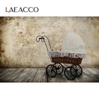 Laeacco старая цементная стена младенец деревянная каталка Пол Детский Портрет не реальная вещь Фото фоны фото фон фотостудия
