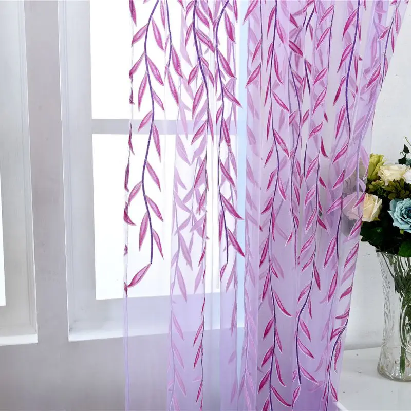 Willow Pattern Voile Window Curtain Sheer Panel Drapes Scarfs Curtains For Living Room Tulle | Дом и сад