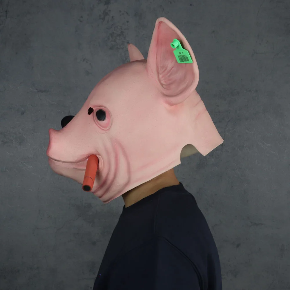 

Cossky Dedsec Pig Head Mask Adult Halloween Latex Funny Mask Cosplay Props
