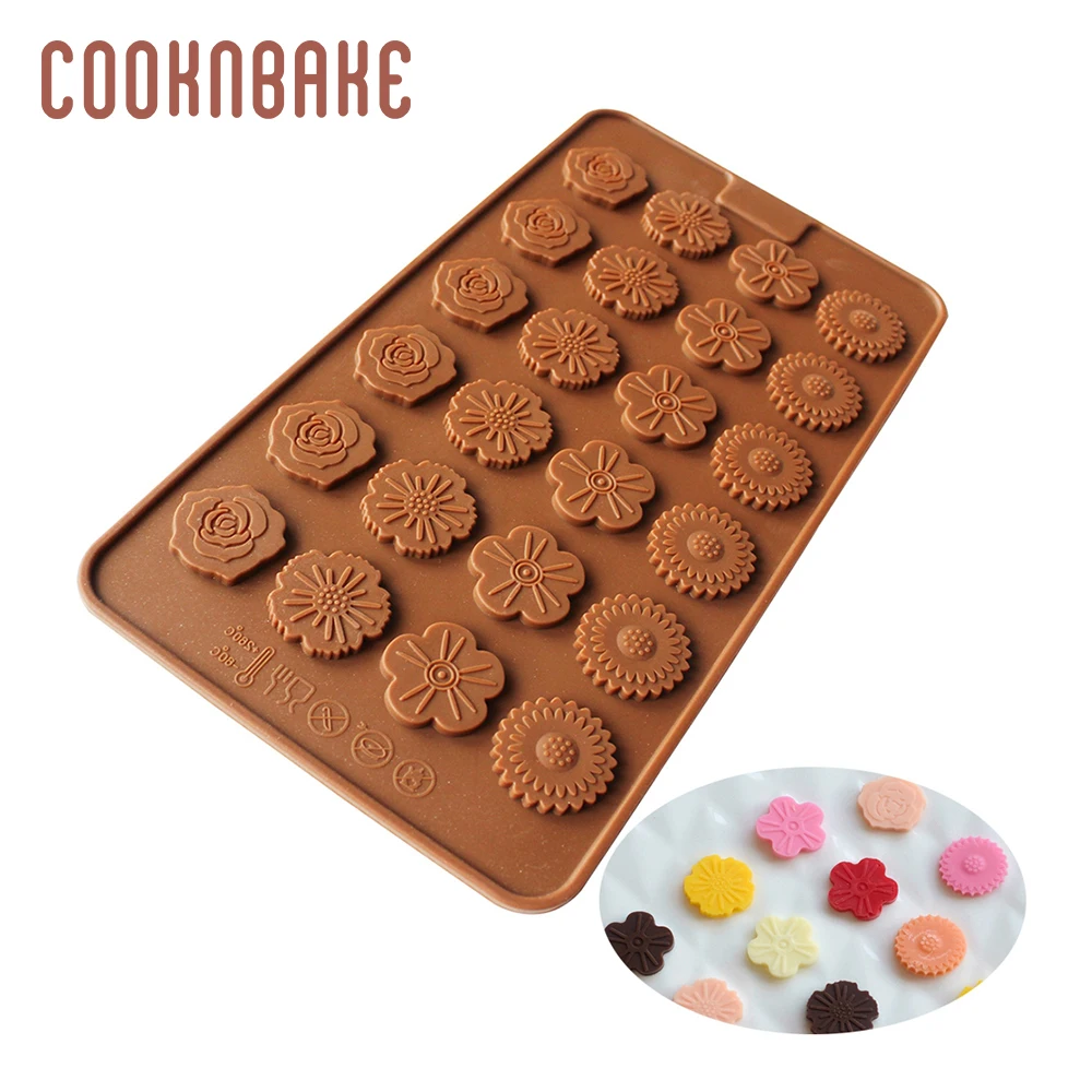 COOKNBAKE силиконовые формы для печенья и печенья, инструменты для выпечки тортов, 24 формы для шоколада, формы украшения торта - Цвет: SICM-215-16