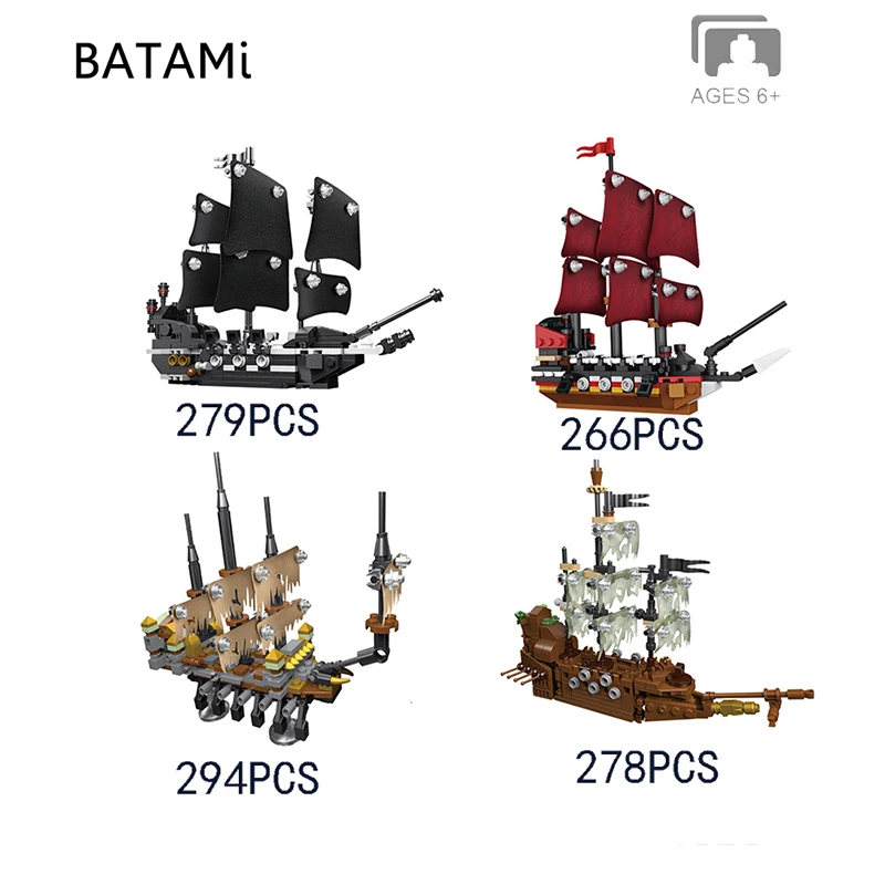 Model Building Block Brick Toy Pirates of the Caribbean The Black Pearl Ship Imperial flagship bricks boat Metal Beard's Sea Cow | Игрушки
