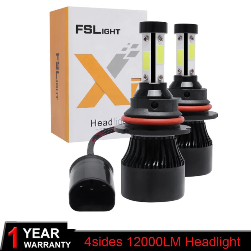 

Elglux new 4sides H7 H11 H1 H3 Car LED Headlight Bulbs 12V 80W 12000LM 6500K 9005 9006 H4 Hi-Lo Beam Auto Headlamp LED Car Light
