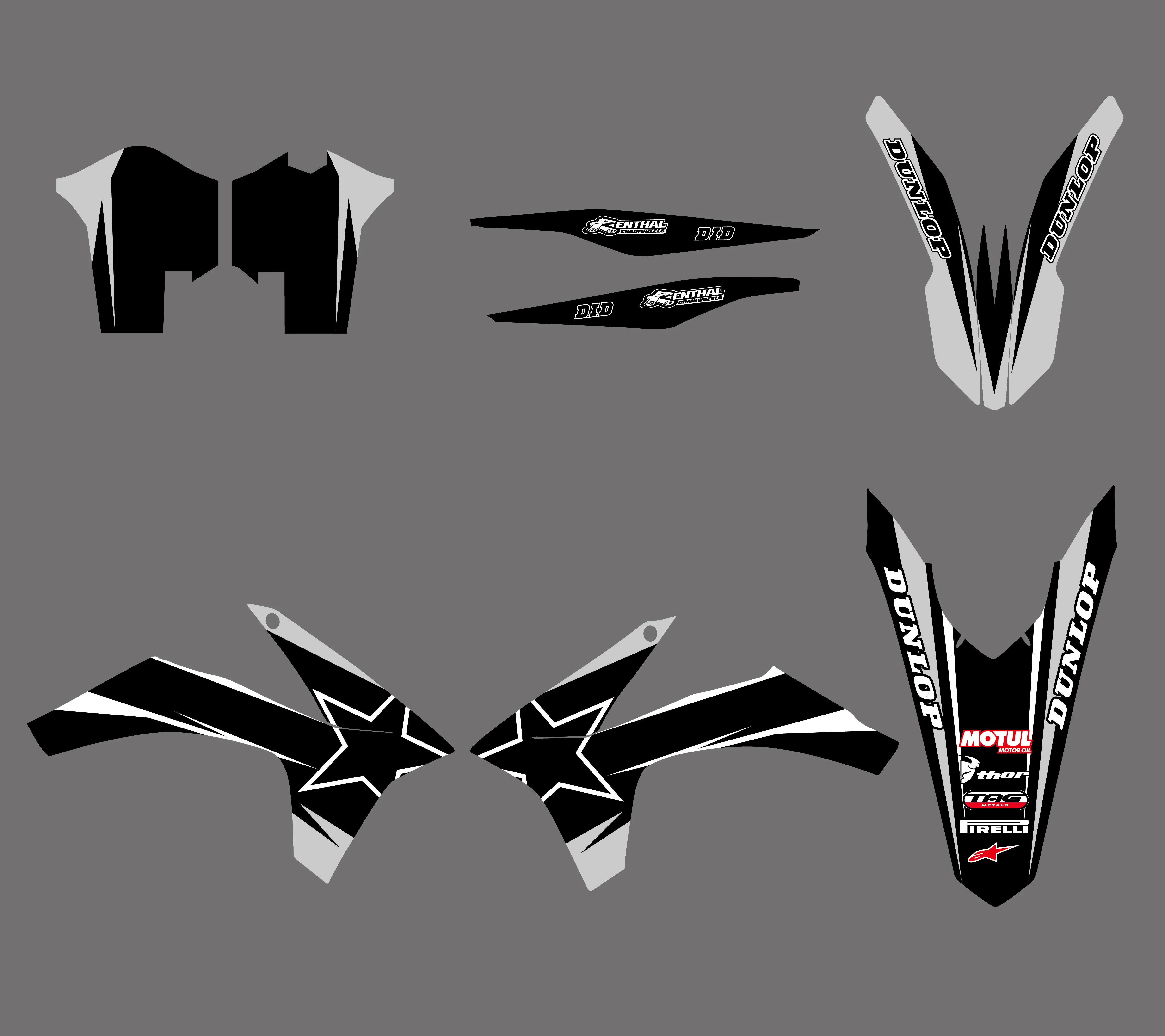 Мотоциклетный новый стиль КОМАНДА ГРАФИКА фон наклейка комплект для KTM EXC 125 200 250