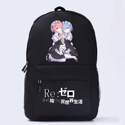 Хит продаж рюкзак унисекс из аниме Re: Zero Kara Hajimeru Isekai Seikatsu Ram/Rem Emiliacosplay школьные