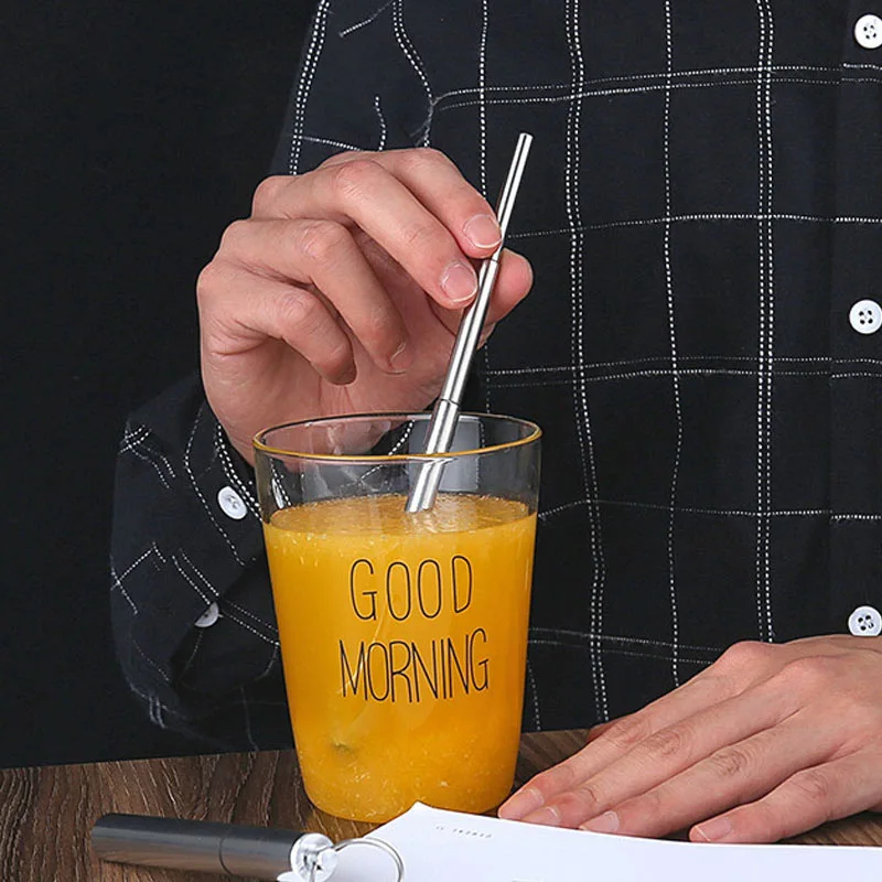 Оптовая продажа многоразовые телескопические питьевые соломинки из нержавеющей