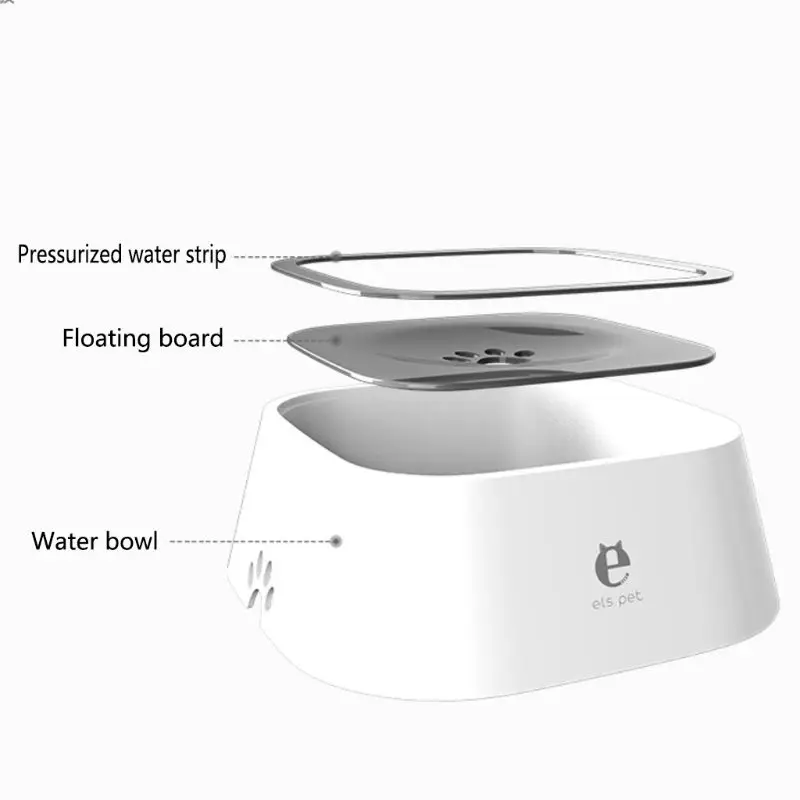

Pet Floating Bowl Splash-proof no Wet Mouth Non-slip Non-wet Beard Dog Water Dispenser Drinking Basin Feeder K3NA