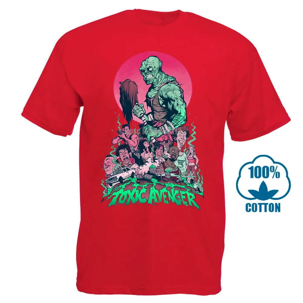 Красный Toxic Мститель рубашка Toxic Розовый S 5Xl Графический Футболка мужская футболка короткий рукав круглый вырез - Цвет: Красный