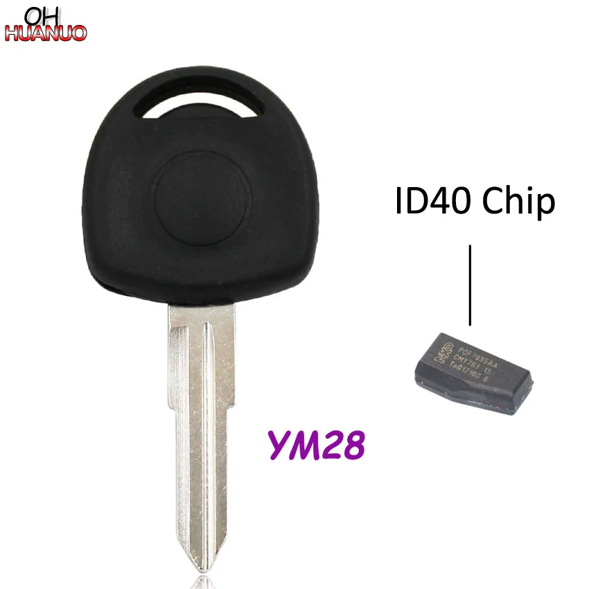 YM28 With ID40 Chip Транспондер ключа автомобиля оболочки чехол пустой для Opel с HU43 HU100 HU46 YM28 лезвие с ID40 чип - Цвет: YM28 With ID40 Chip