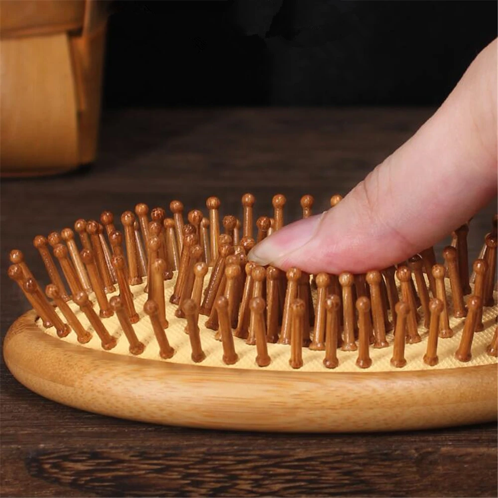 

Detangling Hair Brush Scalp Massage Hair Comb Wooden Bamboo Airbag Comb Detangling Brush for Curly Hair Solon Barber Accessories