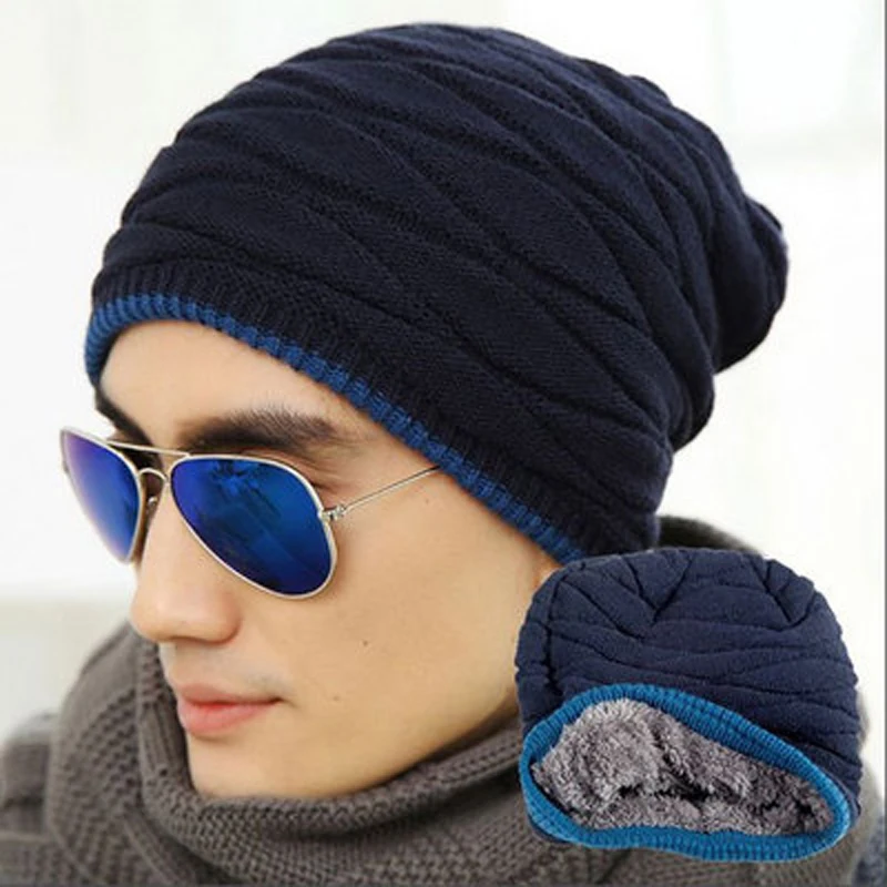 

Unisex Beanie Winter Outdooor Running Cap Men Women Stocking Hat Stripe Knitted Hiphop Hat Male Female Warm Wool Cap Winter