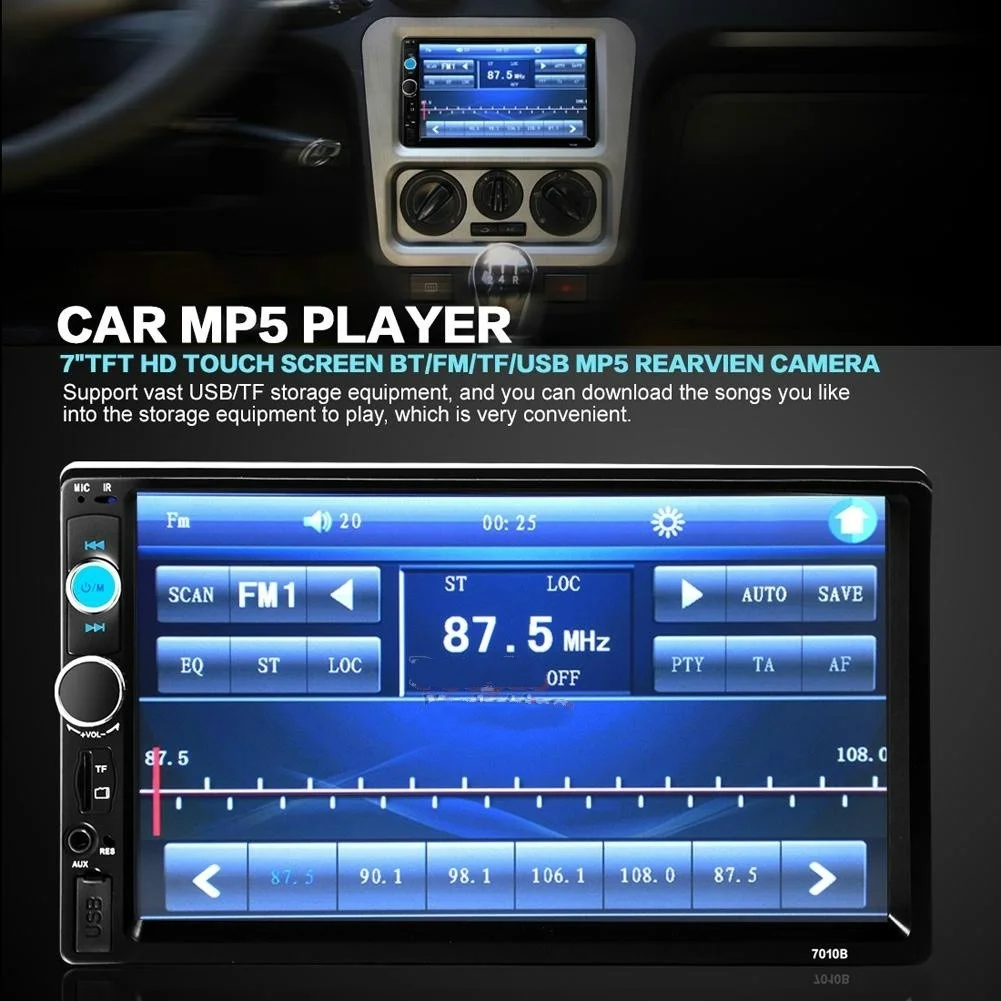 7010B 2 Din Автомобильный MP4 MP5 плеер 7 дюймов HD мультимедийная камера радио