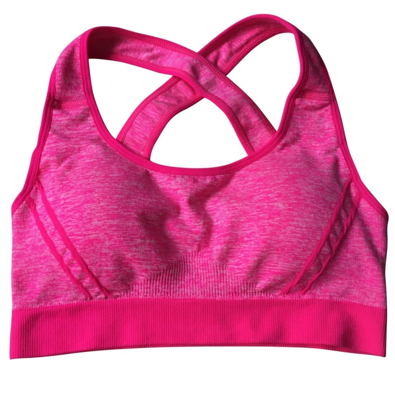 

Fitness Stretch Workout Seamless Solid Tank Top Women Lady Quick Dry Padded Bra