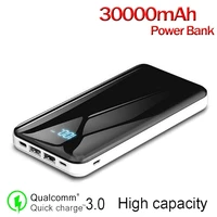 30000mah power bank large capacity lcd power bank external battery usb type c portable mobile phone charger for android iphone