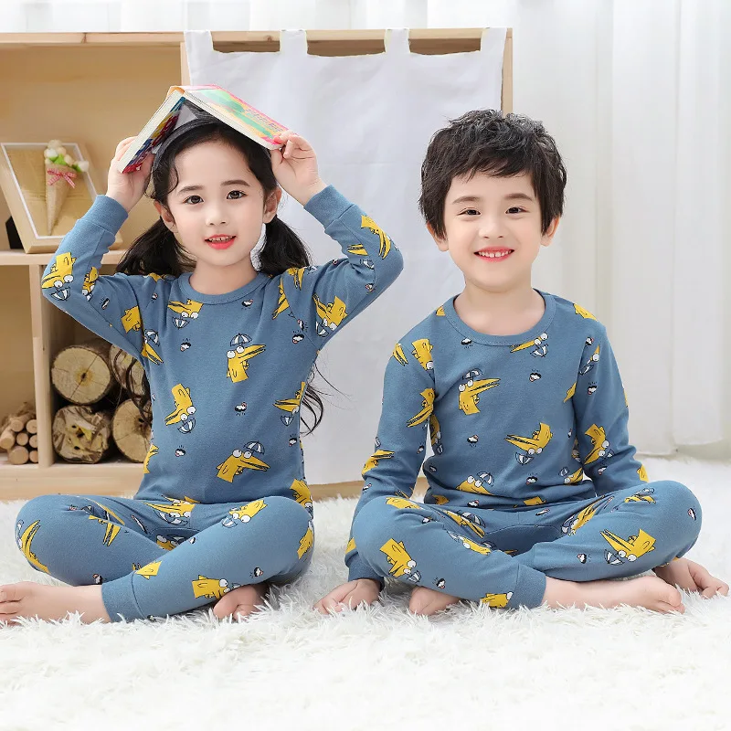 Girls' Autumn Pajamas Set children's pure cotton underwear baby home clothes children's autumn clothes and autumn pants 2-piece