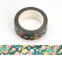new 1pc 15mm10m colored flowers decorative washi tape scrapbooking masking tape office designer mask washi tape