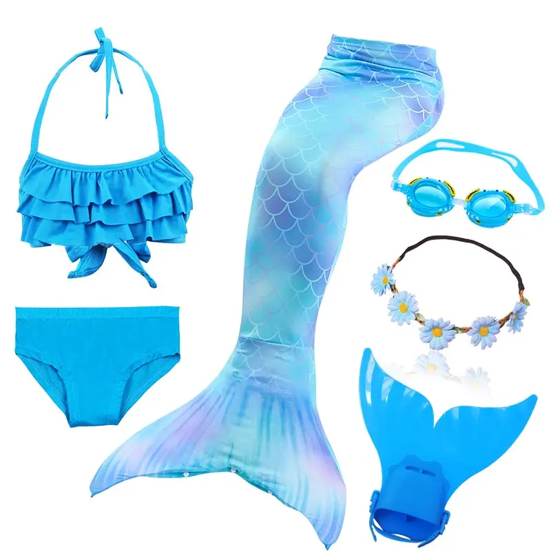 Купальник бикини Русалочка с гирляндой и моноластами|Костюмы для девочек| |