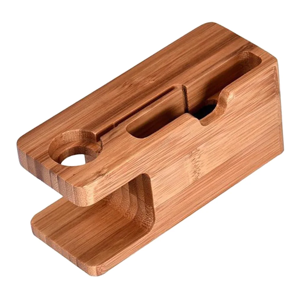 

Bamboo Charging Station Wood Dock Smartphone Stand Holder for