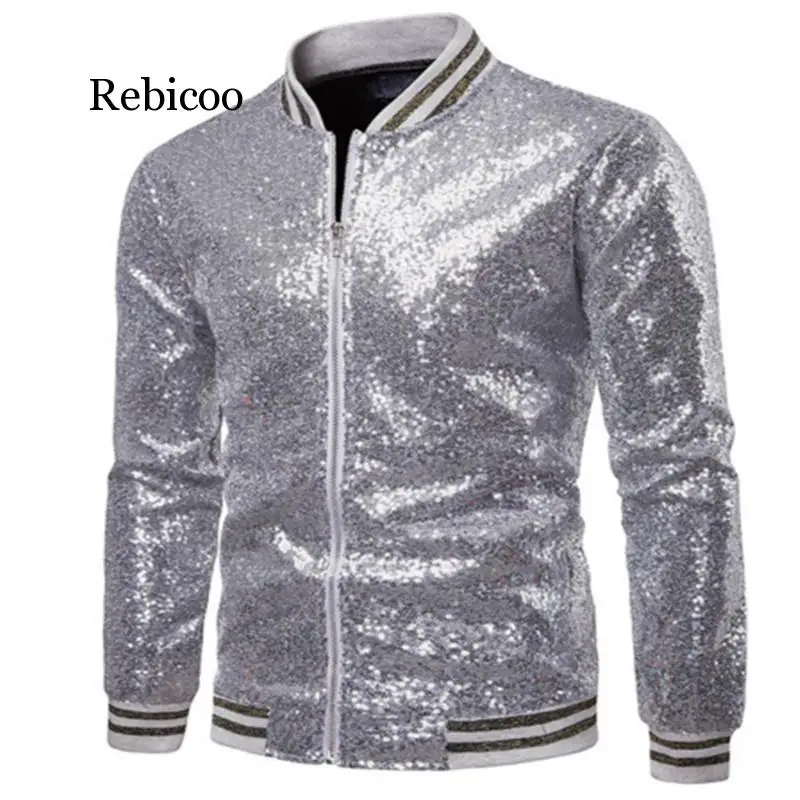 

Sequins Gold Blazer For Men 2019 Slim Fit Mens Floral Print Striped Sleeve Coats 2XL British Style Prom Party Wedding Jackets