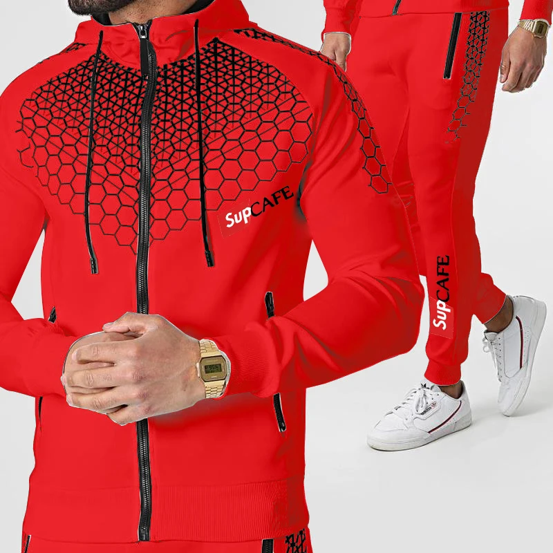 

2021New BMW M Men's Football Sets Zipper Hoodie+Pants Two Pieces Casual Tracksuit Male Sportswear Gym Brand Clothing Sweat Suit