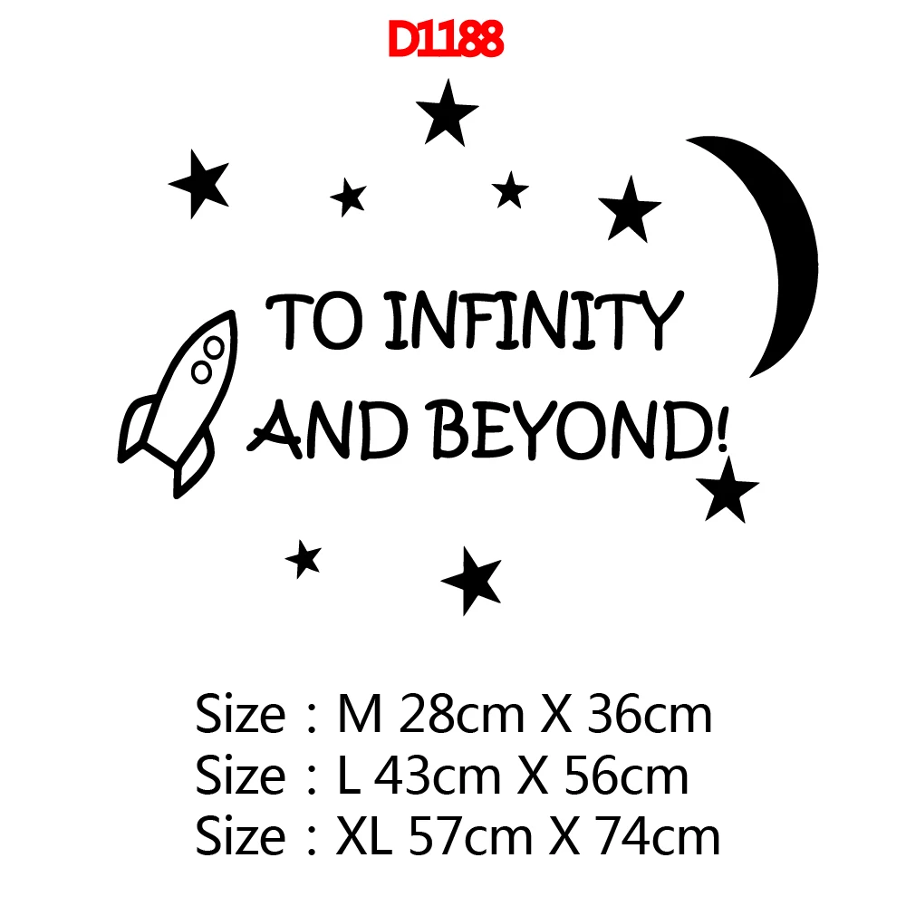 Горячая к бесконечности и за пределами цитаты луна звезды для детской комнаты