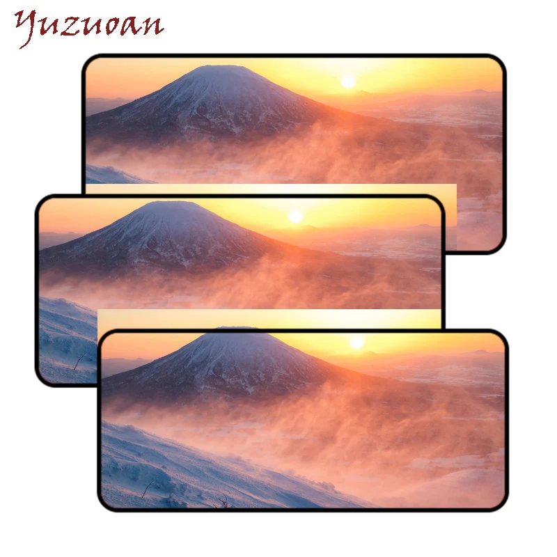 Yuzuoan beauty, 900x400X3 мм, розовые цветы, расширенный игровой коврик для мыши, коврики для мыши, большой размер, Настольный коврик для офиса, Большой Оверлок